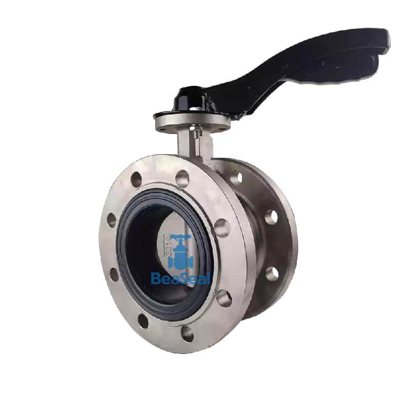 Bare shaft Double Flanged Butterfly Valve